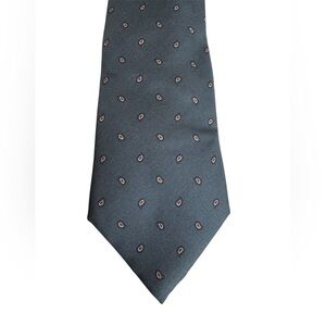 Vintage Christian Dior gray silk tie with paisley print